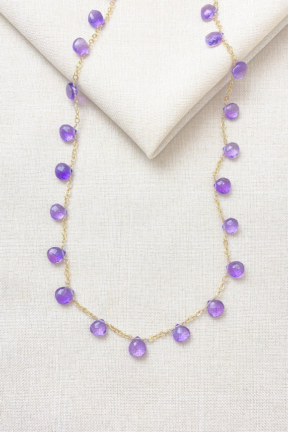 Amethyst Briolette Necklace - Marshcreekjewelry