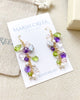 Amethyst Peridot and Pearl Cluster Earrings - Marshcreekjewelry