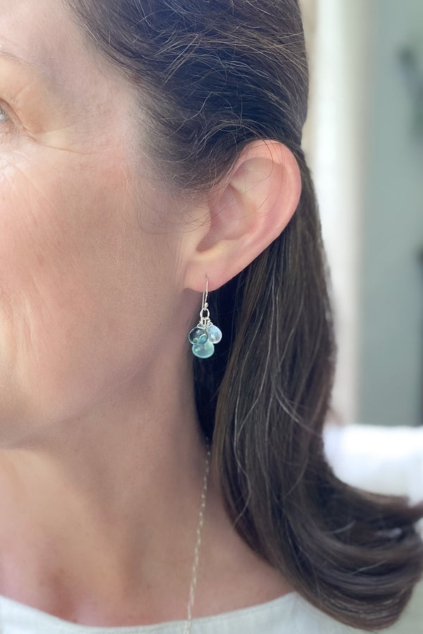 Aqua Gemstone Briolette Earrings - Marshcreekjewelry