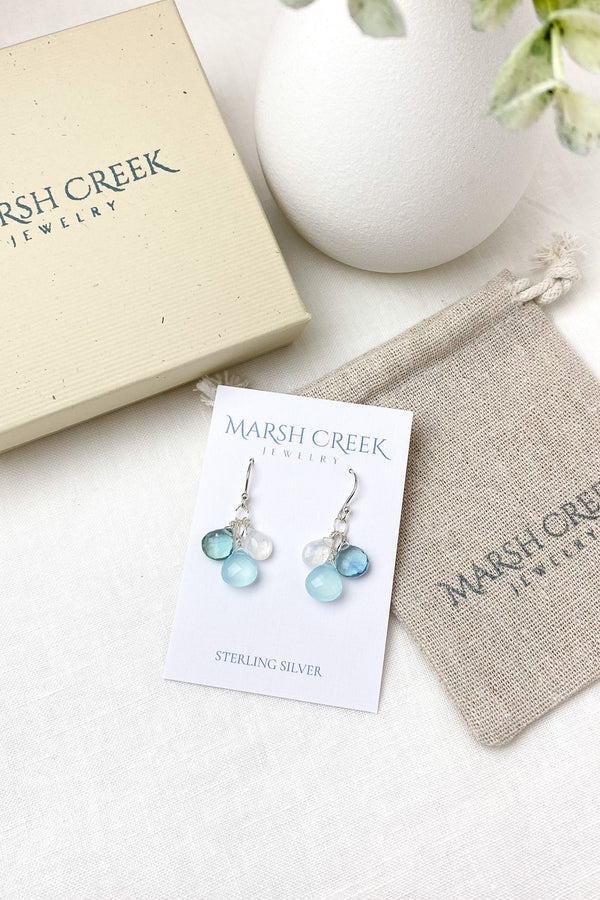 Aqua Gemstone Briolette Earrings - Marshcreekjewelry