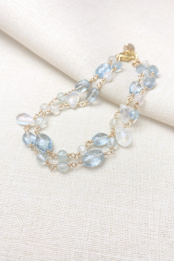 Aquamarine and Moonstone Bracelet - Marshcreekjewelry