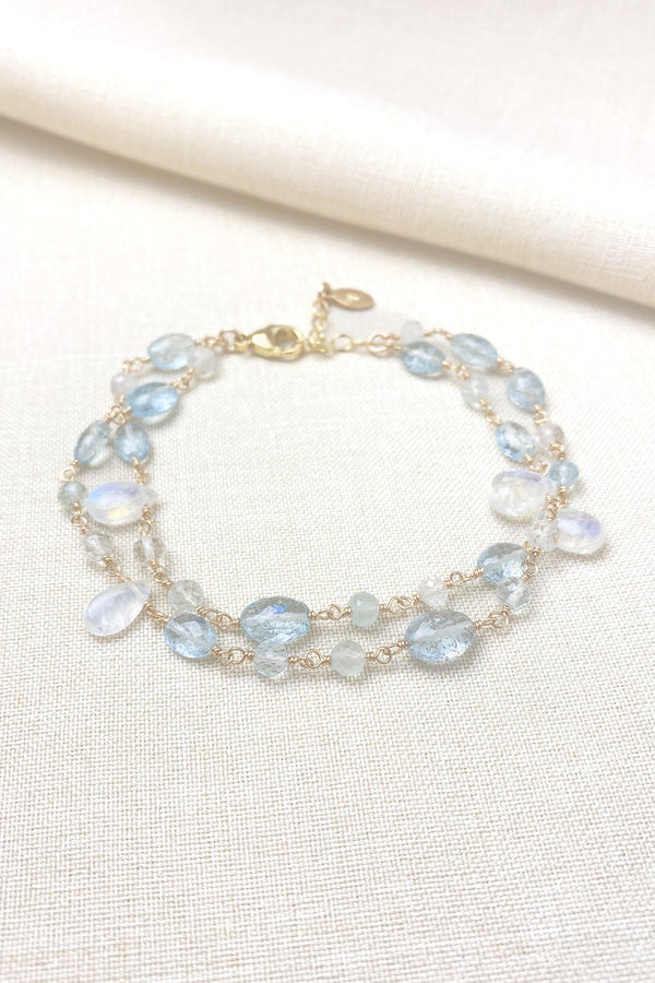 Aquamarine and Moonstone Bracelet - Marshcreekjewelry