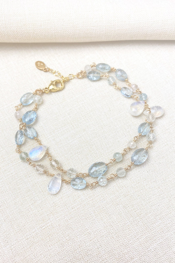 Aquamarine and Moonstone Bracelet - Marshcreekjewelry