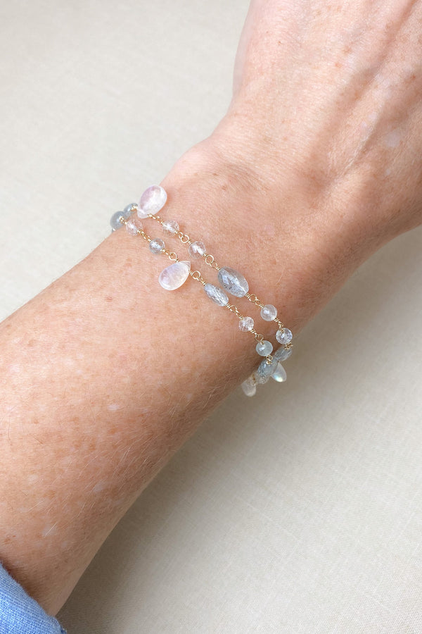 Aquamarine and Moonstone Bracelet - Marshcreekjewelry