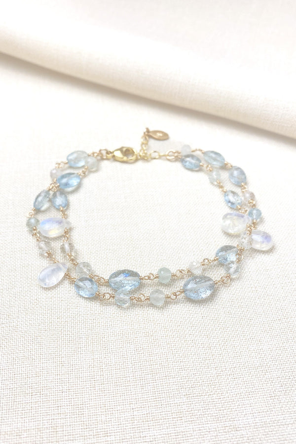 Aquamarine and Moonstone Bracelet - Marshcreekjewelry