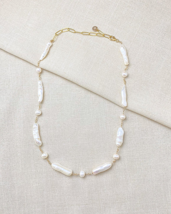 Biwa Pearl Necklace - Marshcreekjewelry