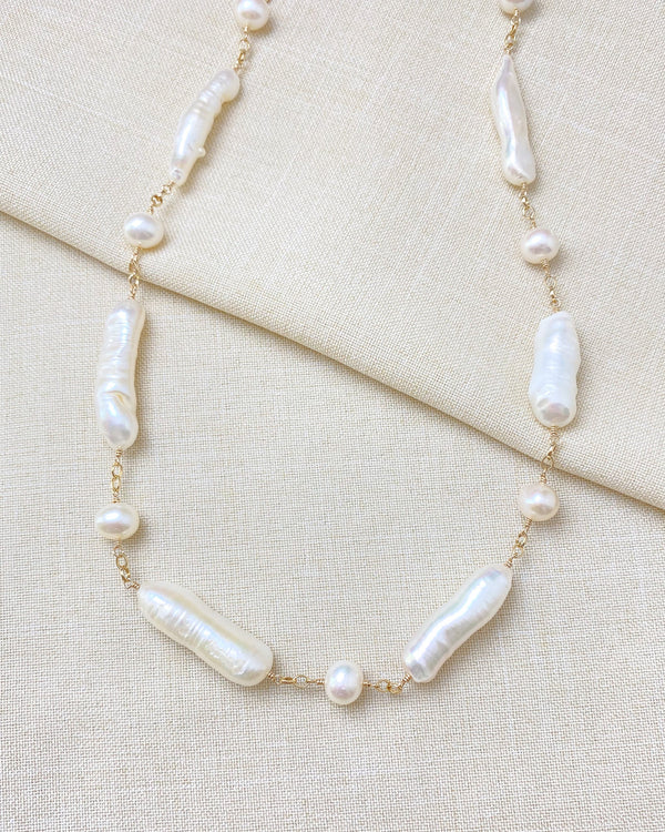 Biwa Pearl Necklace - Marshcreekjewelry