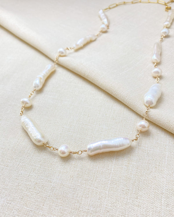 Biwa Pearl Necklace - Marshcreekjewelry