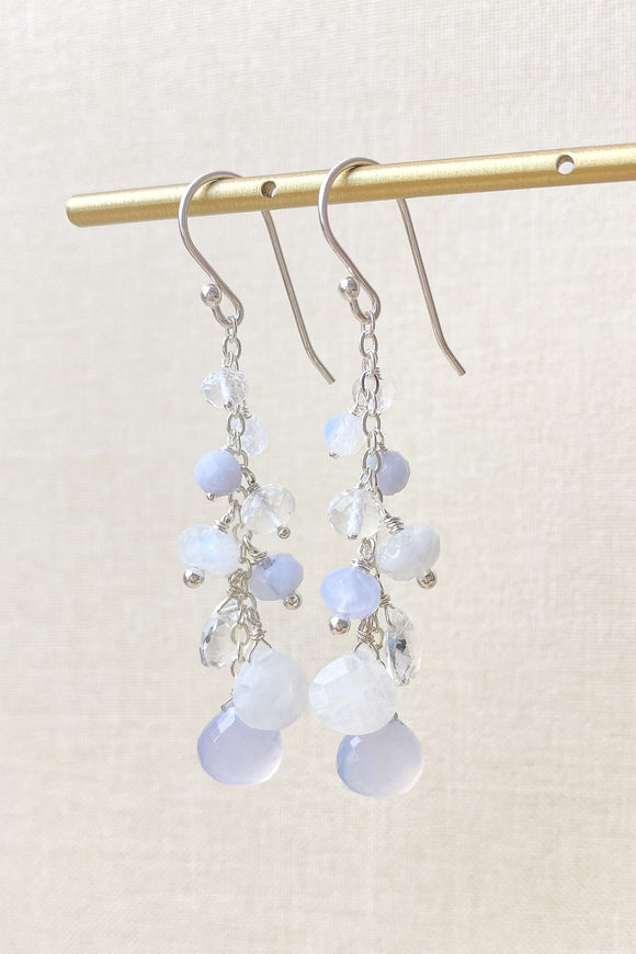 Blue Chalcedony Earrings in Sterling Silver - Marshcreekjewelry