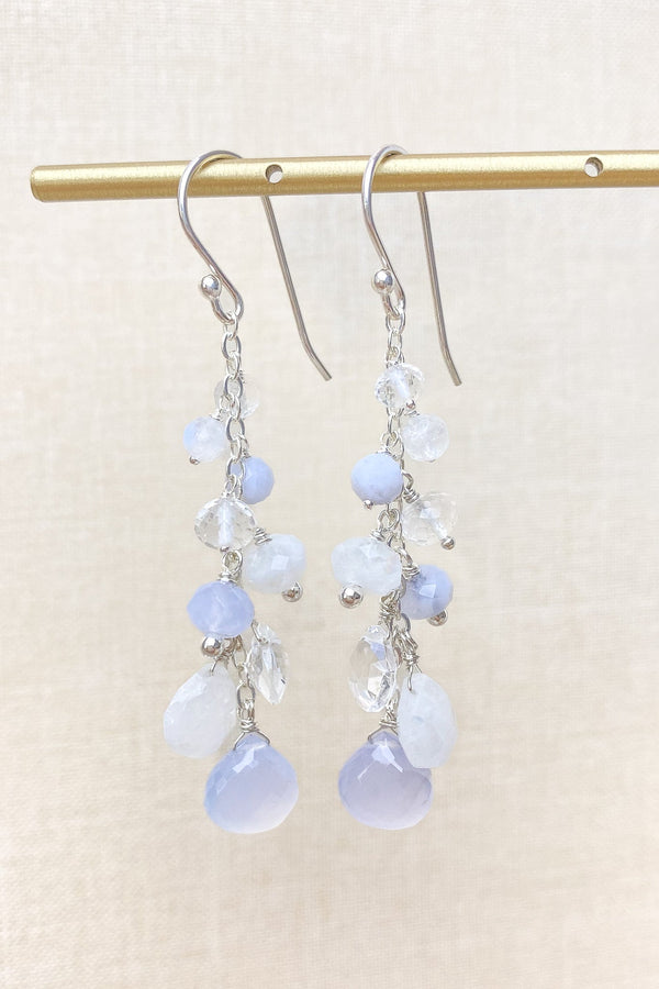 Blue Chalcedony Earrings in Sterling Silver - Marshcreekjewelry