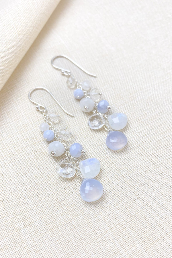 Blue Chalcedony Earrings in Sterling Silver - Marshcreekjewelry