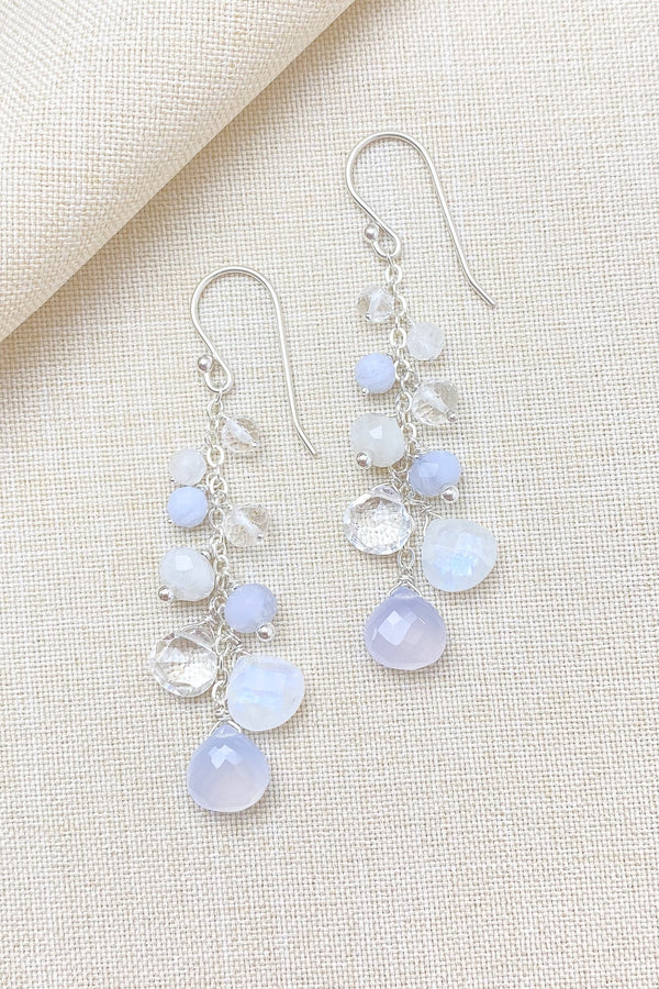 Blue Chalcedony Earrings in Sterling Silver - Marshcreekjewelry