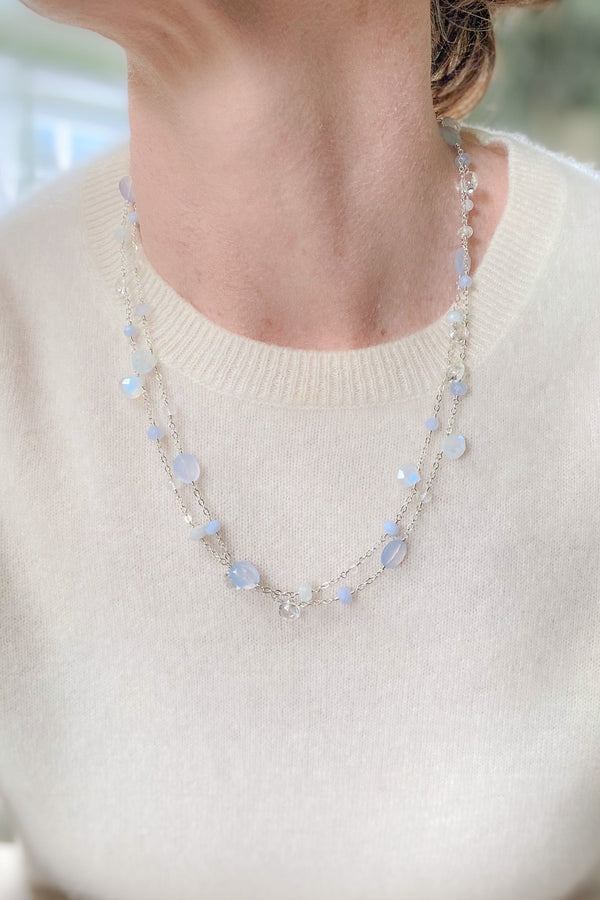 Blue Chalcedony Layered Necklace - Marshcreekjewelry