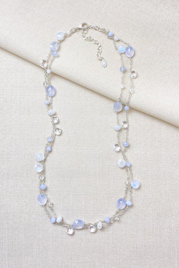 Blue Chalcedony Layered Necklace - Marshcreekjewelry