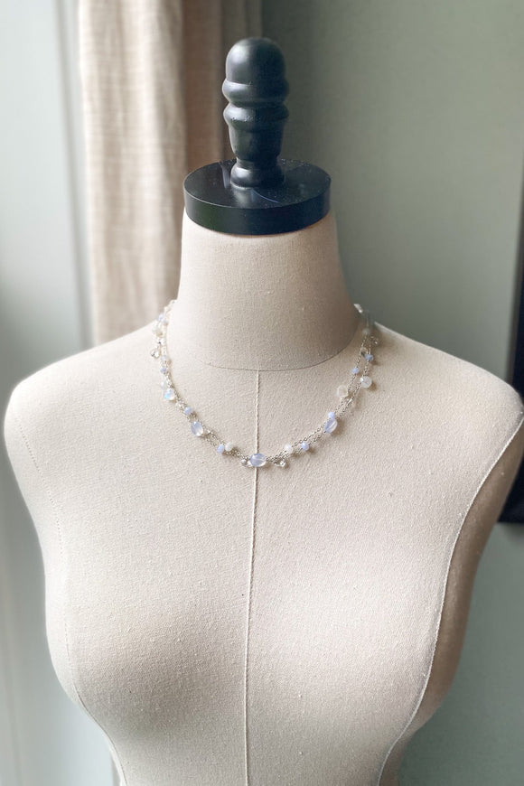 Blue Chalcedony Layered Necklace - Marshcreekjewelry