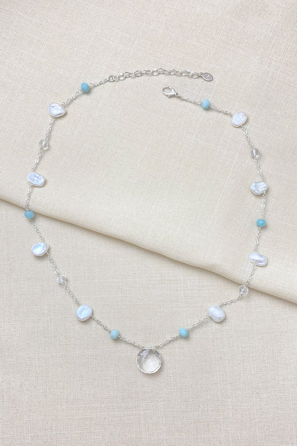 Crystal Quartz and Pearl Necklace - Marshcreekjewelry