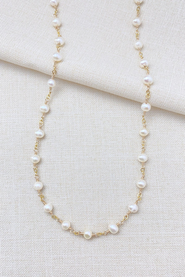 Delicate Pearl Necklace in Gold - Marshcreekjewelry