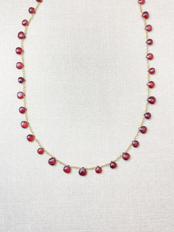 Garnet Necklace in Gold Fill - Marshcreekjewelry