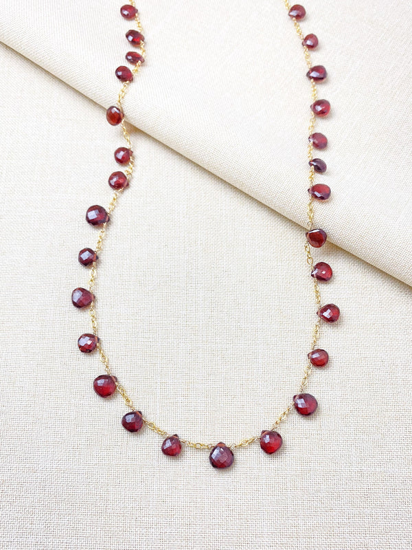 Garnet Necklace in Gold Fill - Marshcreekjewelry