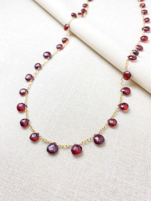 Garnet Necklace in Gold Fill - Marshcreekjewelry