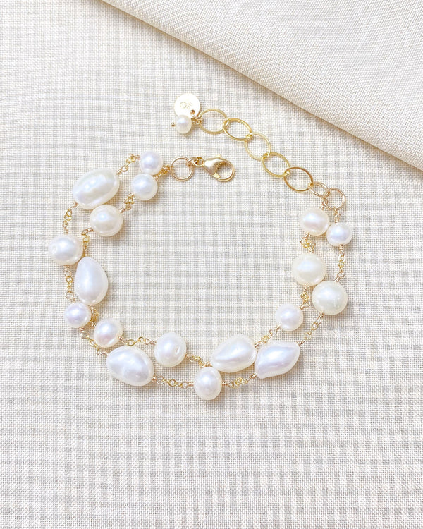 Gold Layered Mixed Pearl Bracelet - Marshcreekjewelry