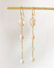 Golden Gemstone and Pink Pearl Earrings - Marshcreekjewelry