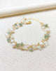 Green Gemstone and Pearl Layered Bracelet - Marshcreekjewelry