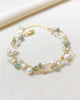 Green Gemstone and Pearl Layered Bracelet - Marshcreekjewelry