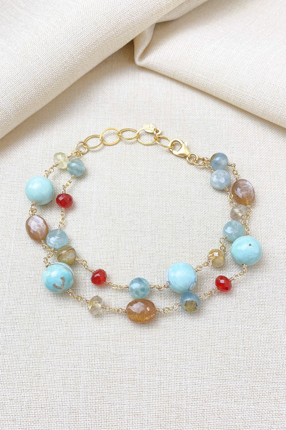 Layered Aqua Gemstone Bracelet - Marshcreekjewelry