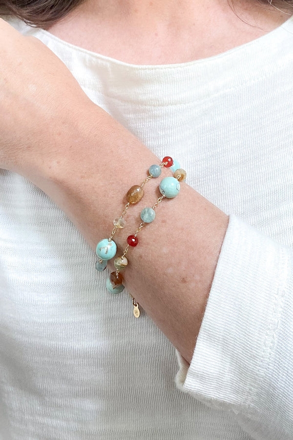 Layered Aqua Gemstone Bracelet - Marshcreekjewelry