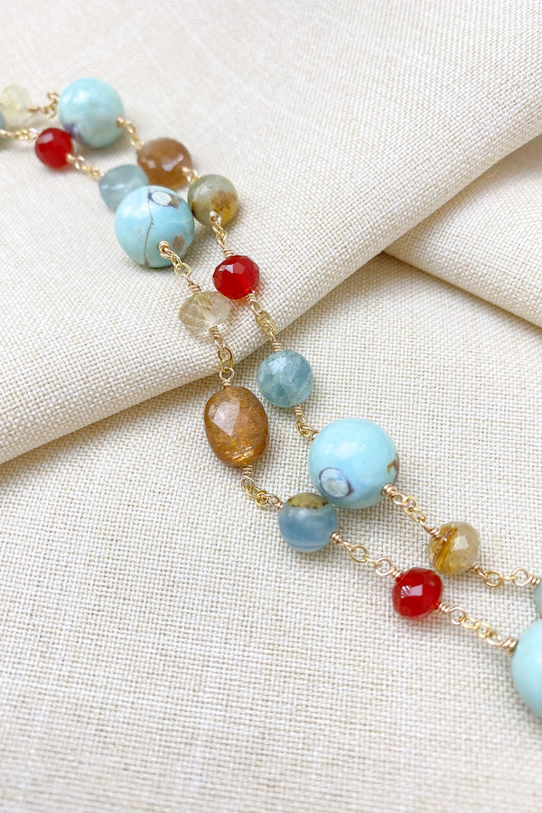 Layered Aqua Gemstone Bracelet - Marshcreekjewelry