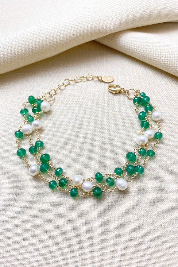 Layered Emerald Green Bracelet - Marshcreekjewelry