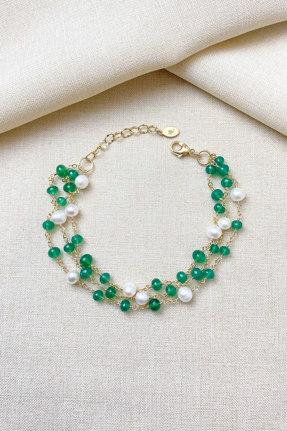 Layered Emerald Green Bracelet - Marshcreekjewelry