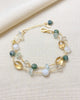 Layered Gold Bracelet with Green and Golden Gemstones - Marshcreekjewelry