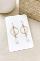 Moonstone Earrings with Hammered Gold Circles - Marshcreekjewelry