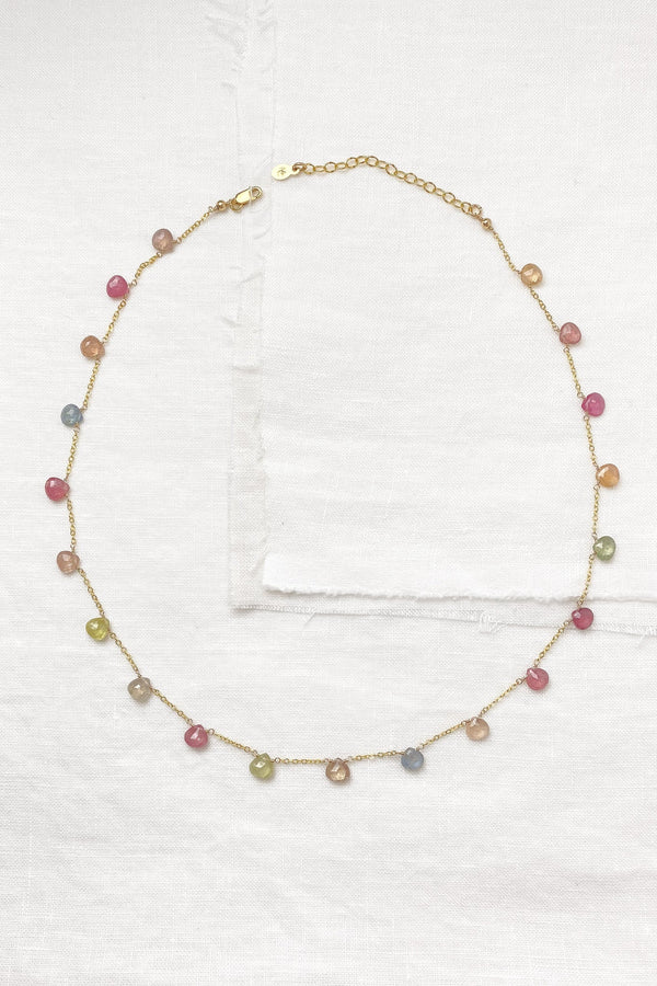 Multi Color Sapphire and Ruby Necklace - Marshcreekjewelry