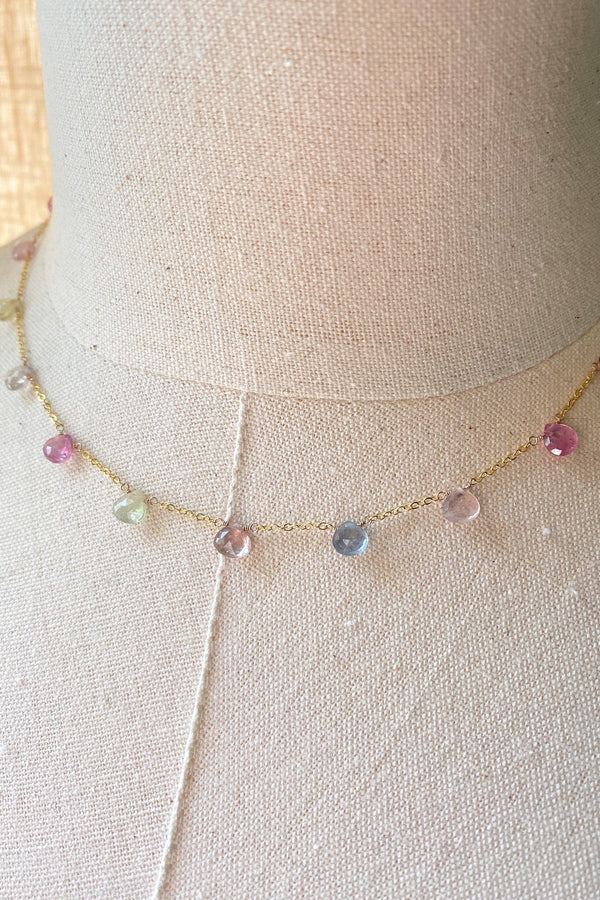 Multi Color Sapphire and Ruby Necklace - Marshcreekjewelry