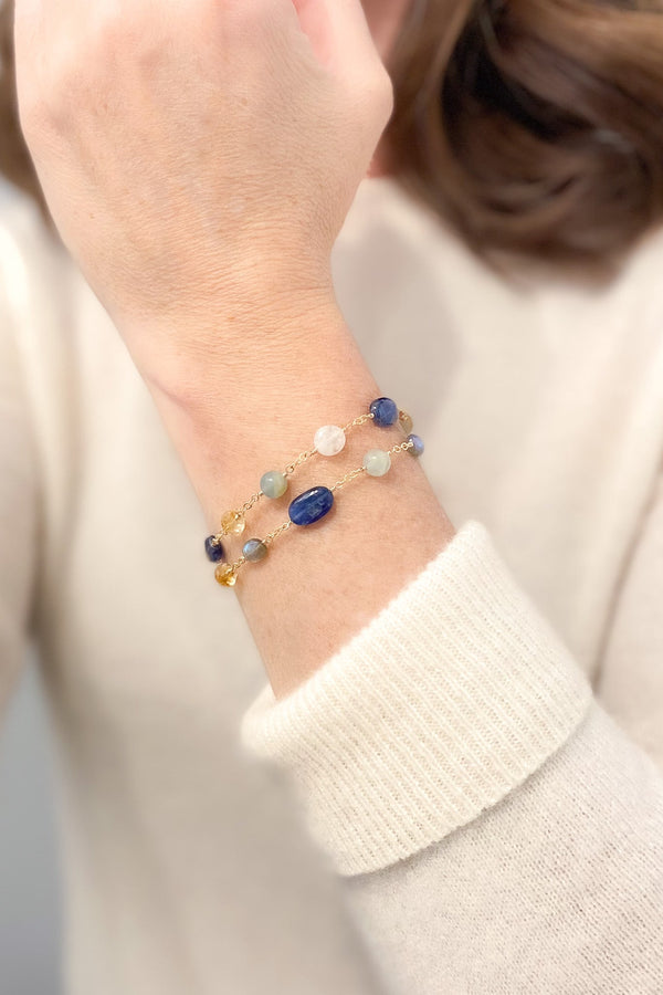 Multicolor Gemstone Bracelet with Labradorite Citrine and Kyanite - Marshcreekjewelry