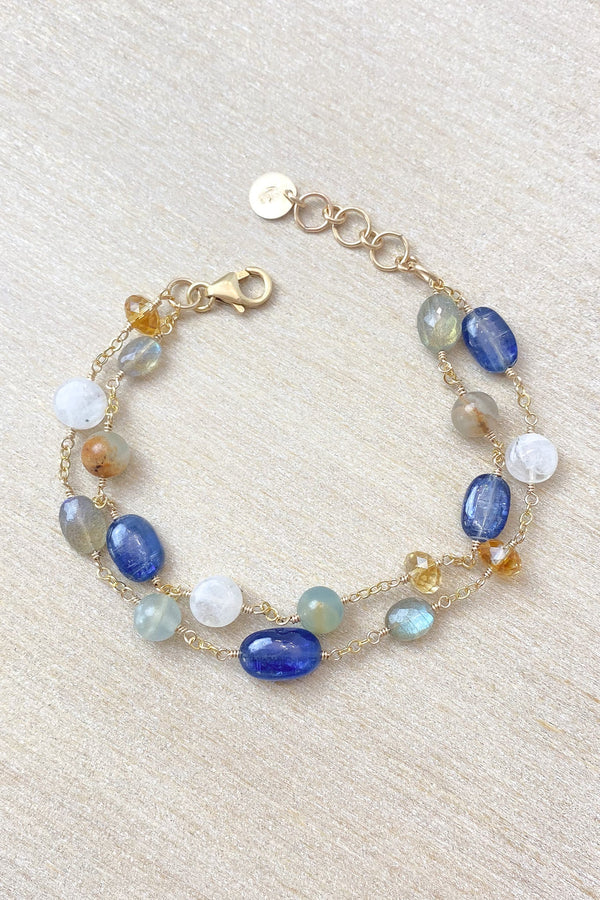 Multicolor Gemstone Bracelet with Labradorite Citrine and Kyanite - Marshcreekjewelry