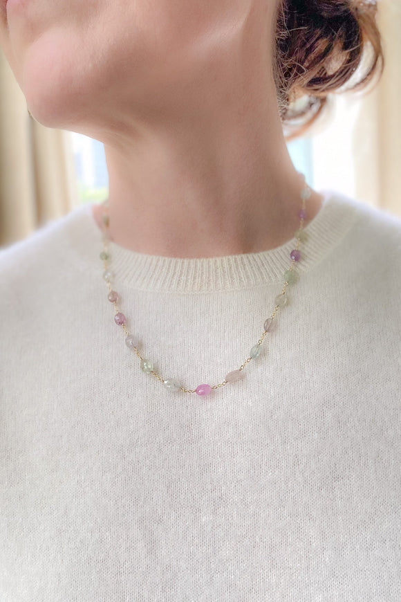 Multicolor Sapphire Necklace - Marshcreekjewelry