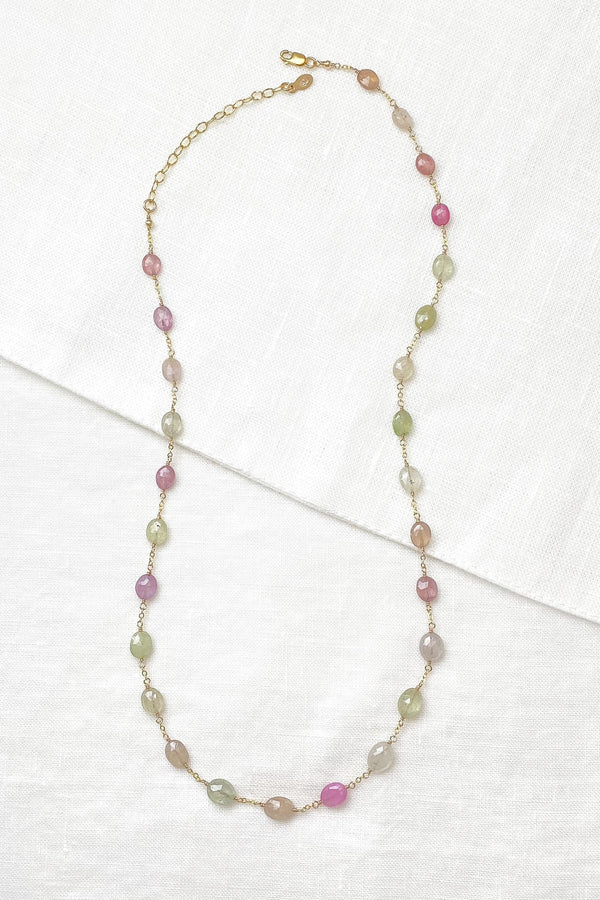 Multicolor Sapphire Necklace - Marshcreekjewelry