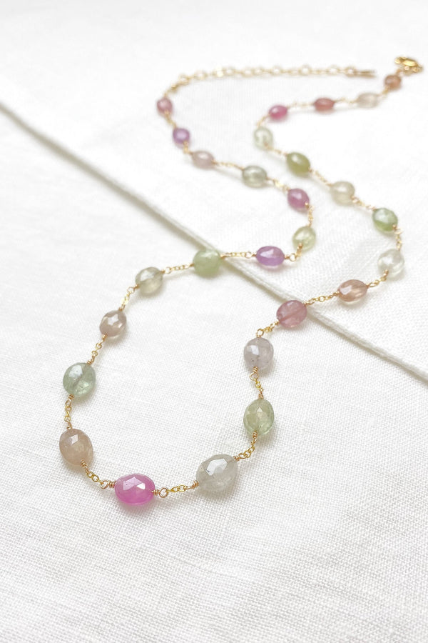 Multicolor Sapphire Necklace - Marshcreekjewelry