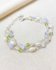 Pale Blue and Green Layered Gemstone Bracelet - Marshcreekjewelry