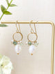 Pearl and Green Gemstone Earrings - Marshcreekjewelry