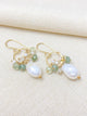 Pearl and Green Gemstone Earrings - Marshcreekjewelry