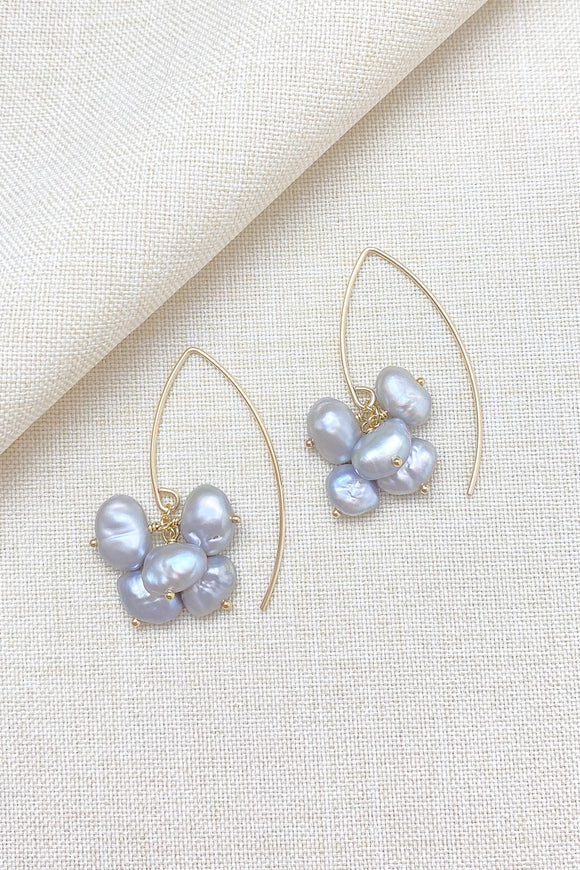 Pearl Cluster Earrings in Gold Fill - Marshcreekjewelry