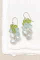 Pearl Drop Earrings with Blue Topaz and Peridot - Marshcreekjewelry