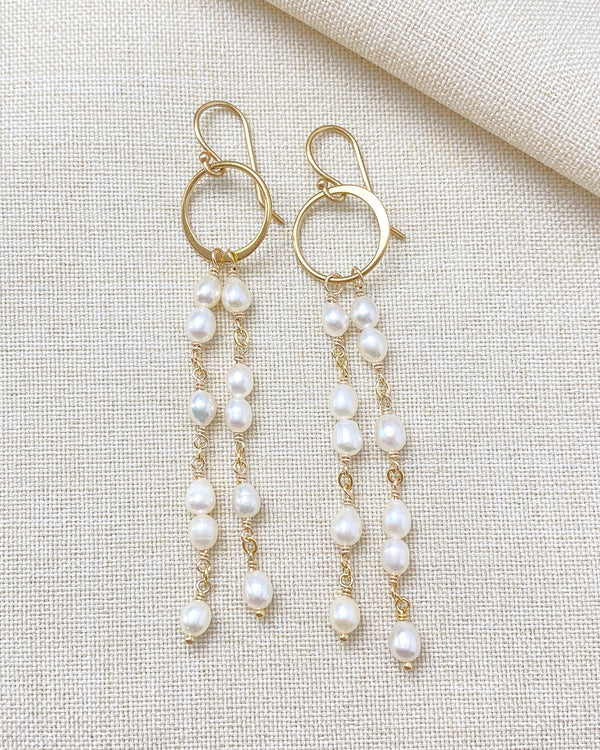 Pearl Waterfall Earrings - Marshcreekjewelry