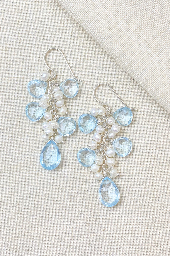 Something Blue Earrings for Brides - Marshcreekjewelry