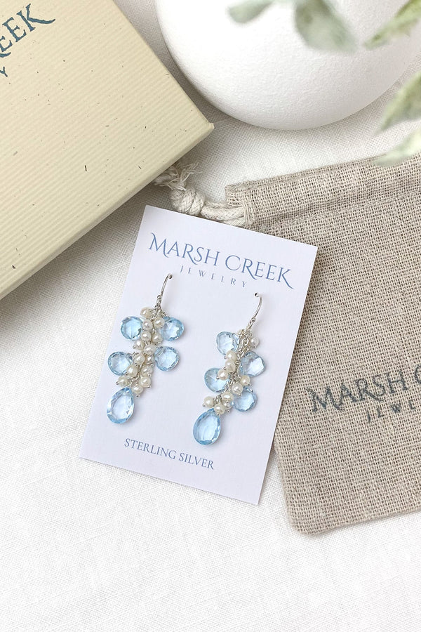 Something Blue Earrings for Brides - Marshcreekjewelry